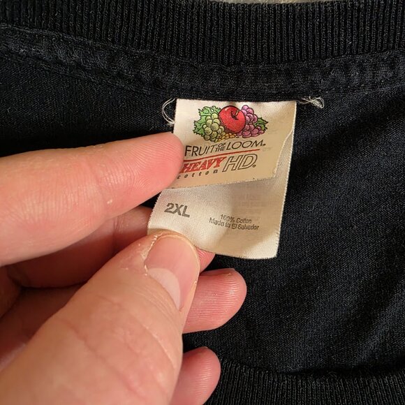 Vintage Dragon Graphic T-Shirt Black 2XL Purple Fantasy Tee Fruit of the Loom He - Picture 3 of 7